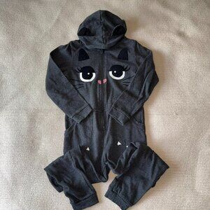 Cat Zip-Up Girl's Onesie
